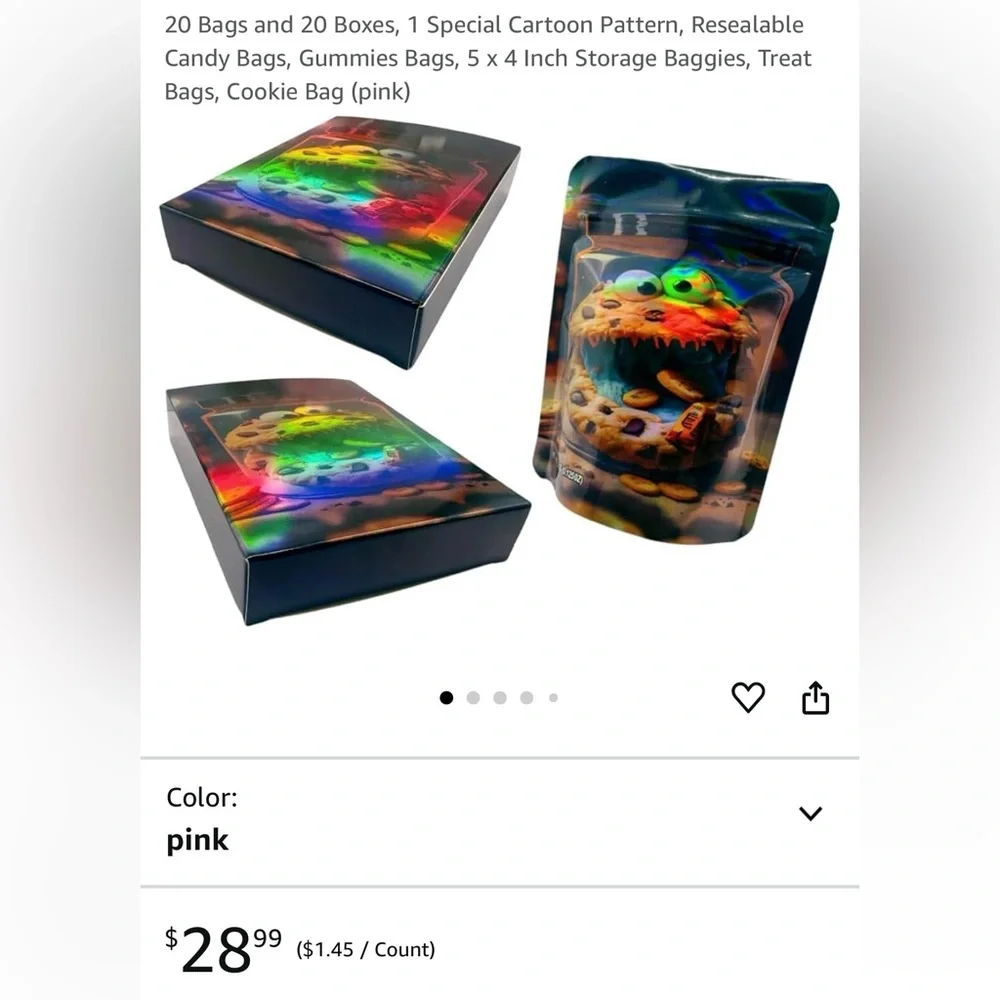Holographic Cookie Monster Storage Boxes and Bags